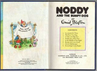 Vintage Enid Blyton 14 NODDY AND THE BUMPY - DOG ILLUSTRATED CHILDRENS BOOK 3