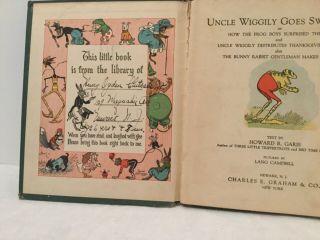 uncle wiggily howard r.  garis GOES SWIMMING BOOK 1924 Newark Jersey frog boy 2