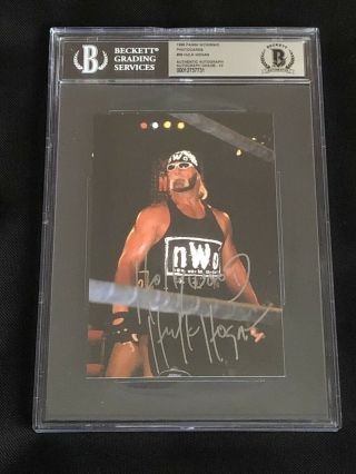 Hollywood Hulk Hogan 1998 Panini Wcw/nwo Signed Autographed Card Bas Gem 10