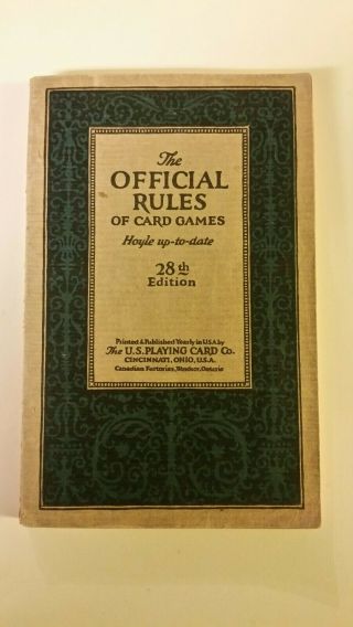The Official Rules Of Card Games Hoyle Up - To - Date 28th Edition 1924