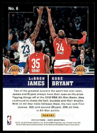 2019 - 20 Hoops Tip - Off 6 Kobe Bryant LeBron James 2