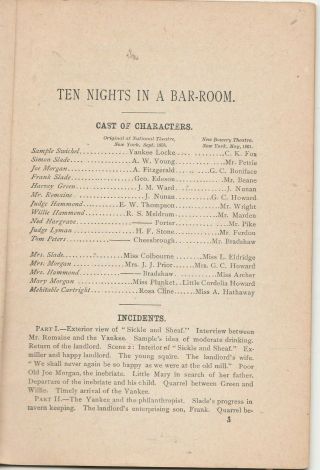 Ten Nights in a Bar - Room a Drama in 5 Acts by William W Pratt 3