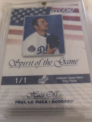 2002 Studio Spirit Of The Game Hats Off Sg - 16 Paul Lo Duca Flag Patch 1/1