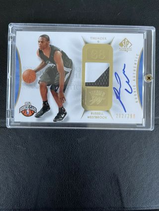 Russell Westbrook Rc 2008 - 09 Sp Authentic Rookie Patch Auto Sp /299