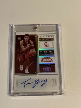 2018 - 19 Panini Contenders Draft Picks Trae Young Draft Ticket Auto /99 Rc Rookie