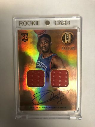 2014 Joel Embiid Panini Rc Gold Standard Rookie Auto Patch /149 237 (pwcc)