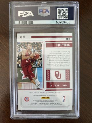 2018 - 19 Trae Young Contenders Draft Picks Cracked Ice Ticket Auto RC PSA 9 HAWKS 4