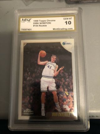 1999 Topps Basketball 154 Dirk Nowitzki Rc Rookie Card Dallas Mavericks Gem 10