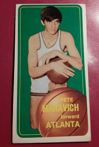 1970 - 71 Topps Basketball 123 Pete Maravich Rookie Vg - Ex Crease 0n Right Corner