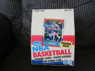 1986 Fleer Basketball Empty Wax Box With Six Wax Pack Wrappers Jordan Rookie Yr.