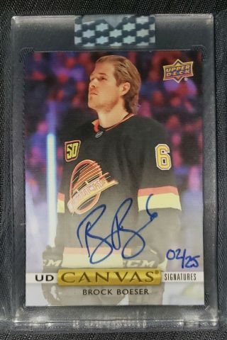 2019 - 20 Clear Cut Brock Boeser Ud Canvas Signatures /25