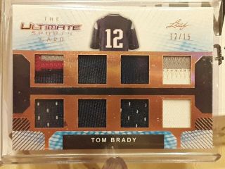 Tom Brady 2019 Leaf Ultimate Game - 8 Pc.  Patch 12/15 Ssp Card Jersey 1/1