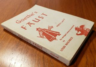 Goethe’s Faust Parts I And Ii Book Abridged By Louis Macneice Softcover Book