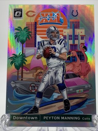 2020 Donruss Optic Downtown Peyton Manning Silver Refractor Sp Dt - 26 Colts