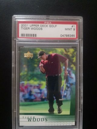 Psa 9 Tiger Woods 2001 Upper Deck Golf 1 Rc Rookie Card Graded