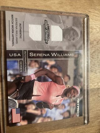 Serena Williams Rc 2003 Netpro Court Authentic Match Worn Apparel Patch Card 2d