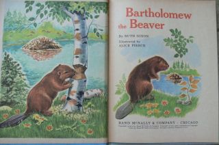 2 Vintage Rand McNally Elf Books PUDGY THE LITTLE BEAR,  BARTHOLOMEW THE BEAVER 3