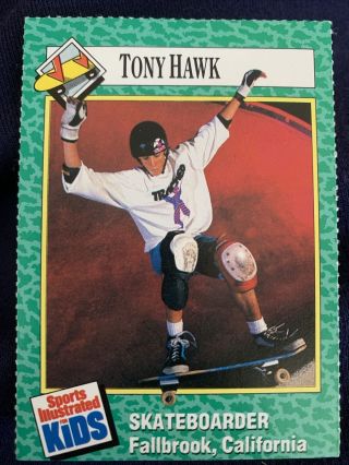 1990 Sports Illustrated For Kids Tony Hawk Rookie Card
