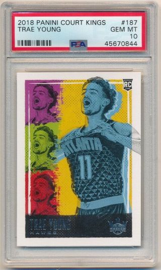Trae Young 2018/19 Panini Court Kings 187 Rc Level 3 Hawks Sp Psa 10 Gem