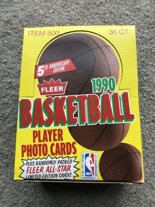 1990 - 91 Fleer Basketball Card Wax Box Nba Michael Jordan 36 Packs Fresh Case