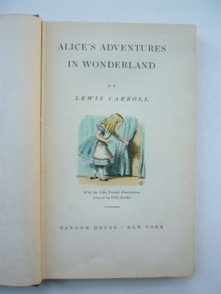 Vintage Alice ' s Adventures in Wonderland Book by Lewis Carroll 1946 3