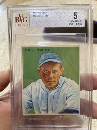1933 Goudey Bill Terry 125 Baseball Card Bvg Ex 5 Should Grade Higher