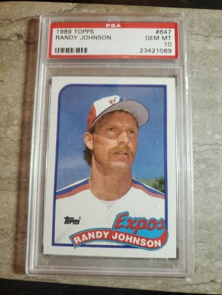 Randy Johnson 1989 Topps 647 Rookie Rc Expos Hof Graded Psa 10 Gem