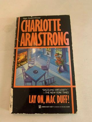 1993 Lay On Mac Duff By Charlotte Armstrong Zebra Paperback