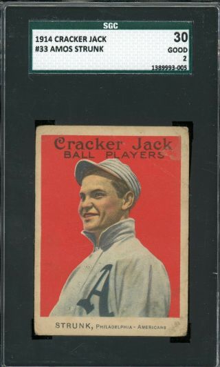 1914 Cracker Jack E145 33 Amos Strunk Sgc 30