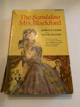 1951 The Scandalous Mrs Blackford By Harnett T Kane Hardcover With Dust Jacket
