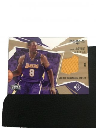 Kobe Bryant Lakers 2003 Ud Black Diamond Game Single Jersey Card 016/100.