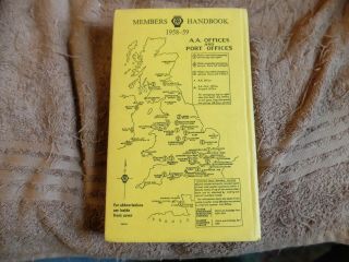 1958 - 1959 AA Member Handbook England & Wales,  Scotland 2