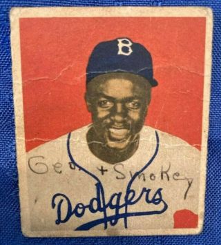 1949 Bowman Card 50 Jackie Robinson Brooklyn Dodgers Rc Second Base