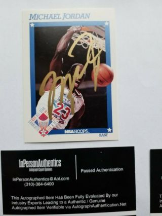 Michael Jordan Signed Nba Hoops Basketball Card W/ Certified Autograph Bulls