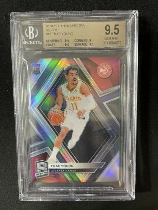Bgs 9.  5 Trae Young 2018 - 19 Panini Spectra Silver Rc Prizm Sp Rare Pop 4 Psa 10 ?