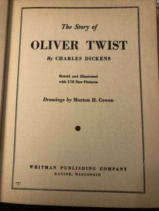 1935 The Story of OLIVER TWIST,  Charles Dickens,  178 Illustrations,  Whitman,  VG 3