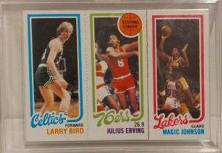 1980 - 81 Topps Larry Bird/julius Erving/magic Johnson Rookie Rc 139 (separated)
