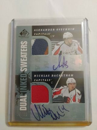 2008 - 09 Sp Game Dual Inked Sweaters Ovechkin/backstrom 4 Clrs 20/25