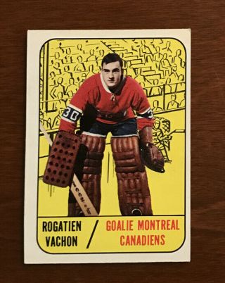 1967 - 68 Topps Rogatien Vachon Rc Montreal Canadiens Tough To Find