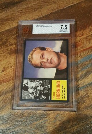 1962 Topps Paul Hornung Sp Packers Football Card 64 Bvg 7.  5 Near,  (ayc)