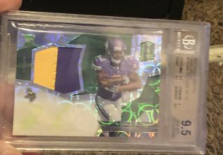 2017 Spectra Dalvin Cook Rookie Patch Auto Green Scope Prizm 30/50 Bgs 9.  5/10