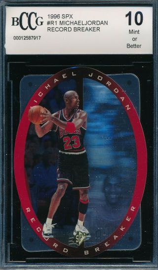 Michael Jordan 1996 - 97 Upper Deck Spx Record Breaker Bccg 10 Insert Card R1 Bgs