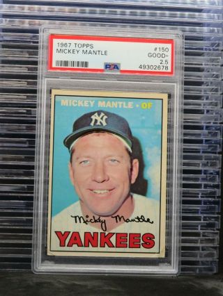 1967 Topps Mickey Mantle 150 Psa 2.  5 Yankees J23
