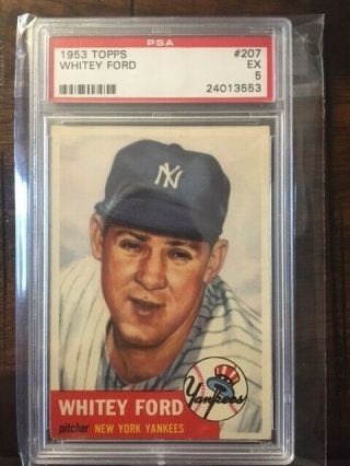 1953 Topps 207 Whitey Ford Psa 5 - York Yankees - Nicely Centered