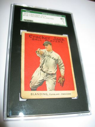 1915 Cracker Jack 109 Fred Blanding Sgc 40 Vg 3 Cleveland Indians