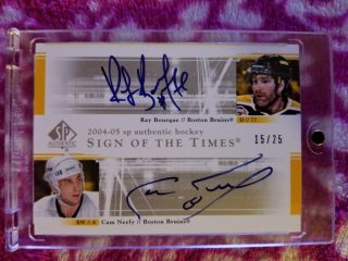 04 - 05 Cam Neeley Ray Bourque Sp Authentic Sign Of The Times Dual Auto /25