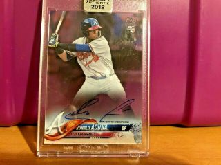 2018 Topps Clearly Authentic Ronald Acuna Auto. .