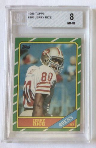 1986 Topps Jerry Rice 161 Rookie Bgs 8