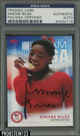 2016 Topps Team Usa Simone Biles Signed Rookie Card Psa Dna Certified Autograph