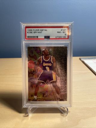 1996 Fleer Metal 181 Kobe Bryant Rookie Card Psa 8